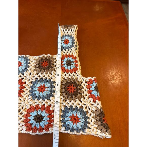 Boho Crochet Granny Square Crop Top RSQ XS Handmade Style Festival Summer - Picture 3 of 9